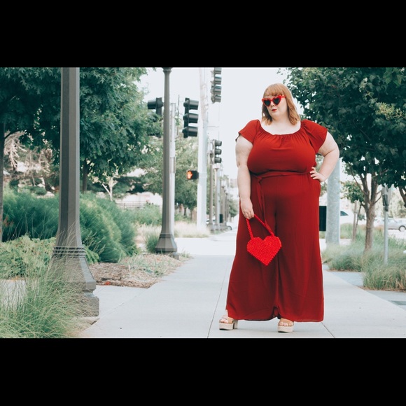 Rachel Roy burgundy jumpsuit - Picture 3 of 4